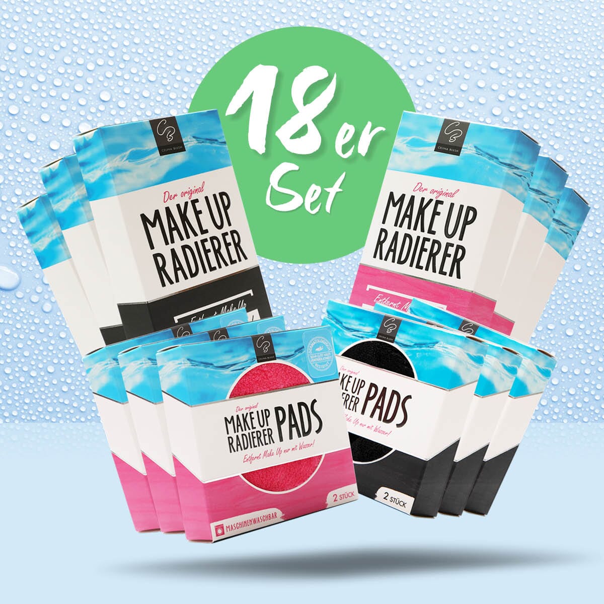 Eco Family Set „All in One“ - 18er Set | Make-up einfach entfernen MakeUp Radierer MakeUp Radierer