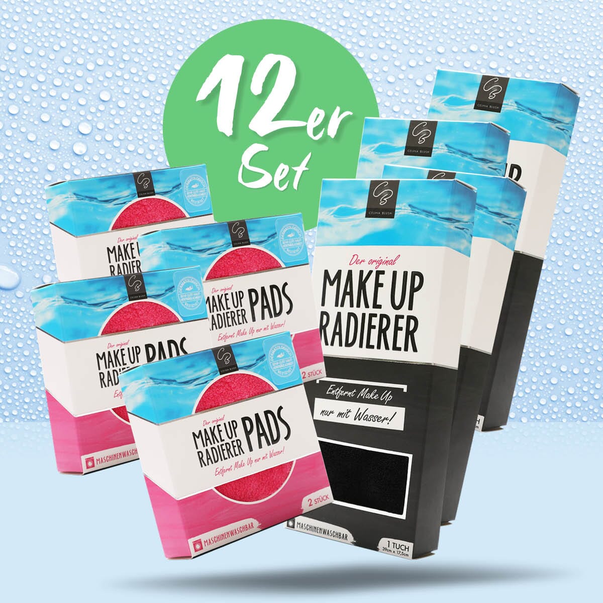 Sanftes Reinigungsduo „Abschminkpads & Tuch“ - 12er Set | Nachhaltiges Abschminken MakeUp Radierer MakeUp Radierer Pack-01