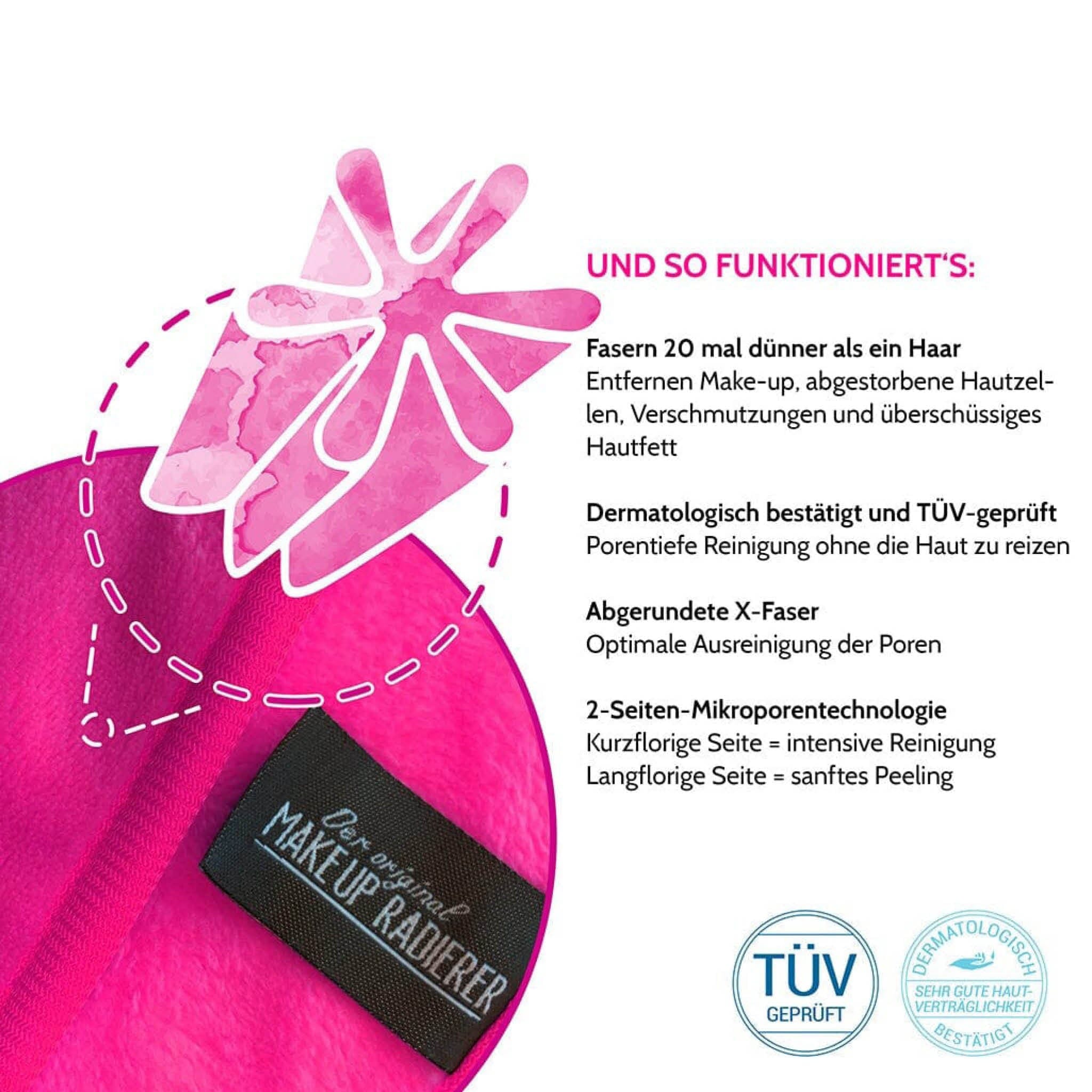 Abschminkpads „Pink“ - 2 St - Wiederverwendbare Wattepads MakeUp Radierer MakeUp Radierer