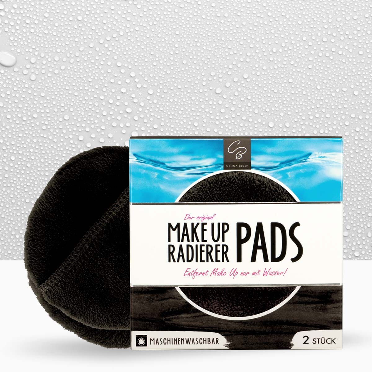 Abschminkpads „Schwarz“ - 2 St - Wiederverwendbare Wattepads MakeUp Radierer MakeUp Radierer