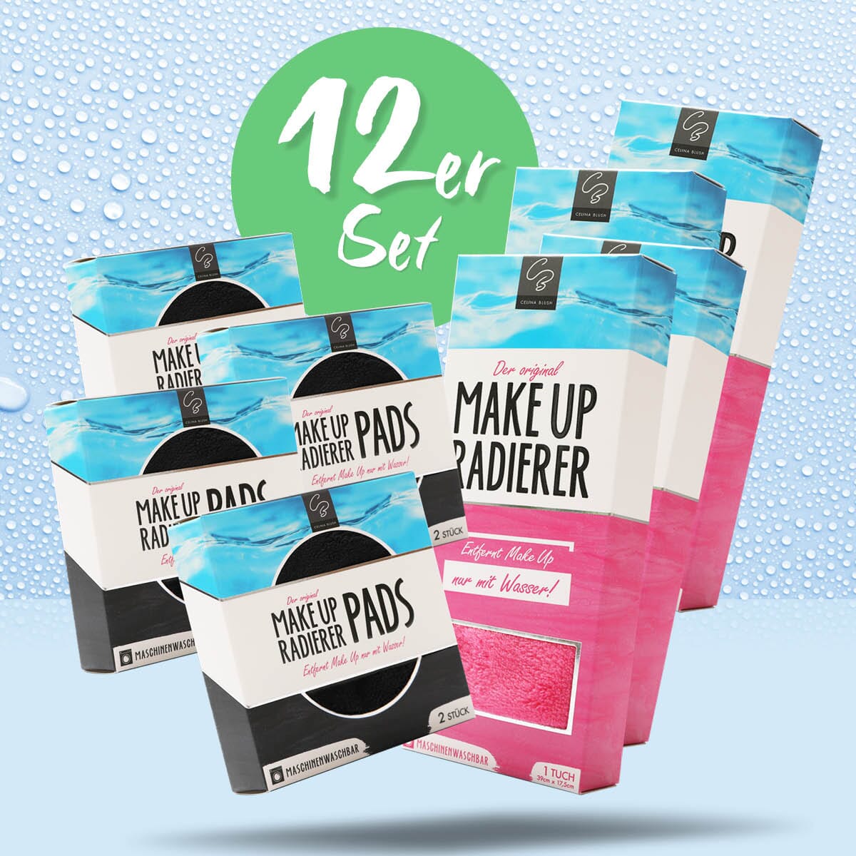 Sanftes Reinigungsduo „Abschminkpads & Tuch“ - 12er Set | Nachhaltiges Abschminken MakeUp Radierer MakeUp Radierer Pack-02 