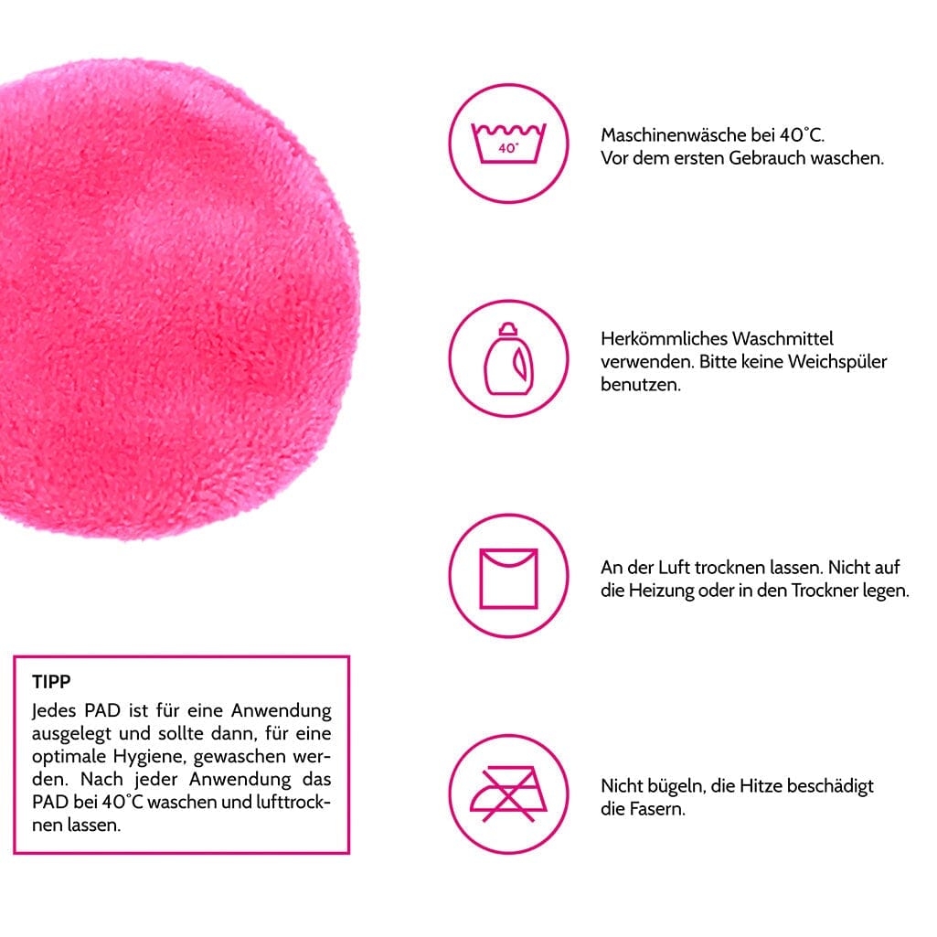 Starter-Set „Abschminkpads & Tuch“ - 6er Set in Pink & Schwarz MakeUp Radierer MakeUp Radierer 