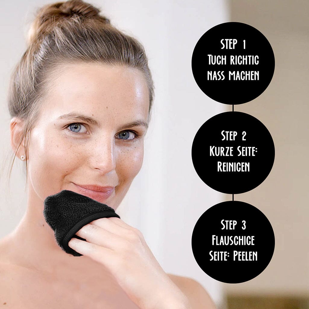 Abschminkpads „Schwarz“ - 2 St - Wiederverwendbare Wattepads MakeUp Radierer MakeUp Radierer 