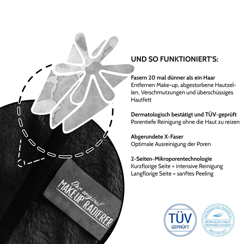 Abschminkpads „Schwarz“ - 2 St - Wiederverwendbare Wattepads MakeUp Radierer MakeUp Radierer 